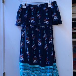 Floral strapless dress